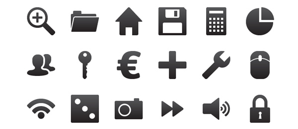 Web Icon Set Example Free Web Icons Roundup Black and White