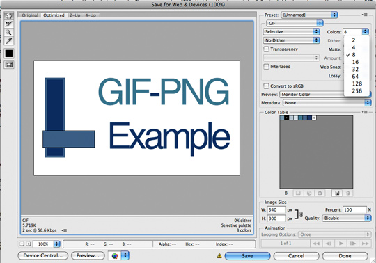 GIF Color Selection Example