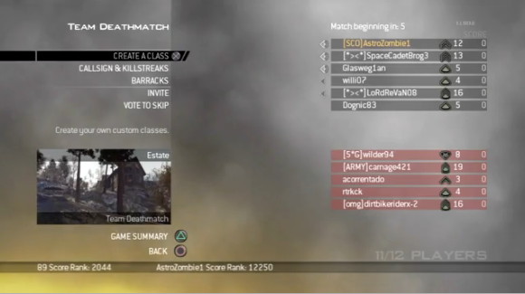 Modern Warfare 2 Menu