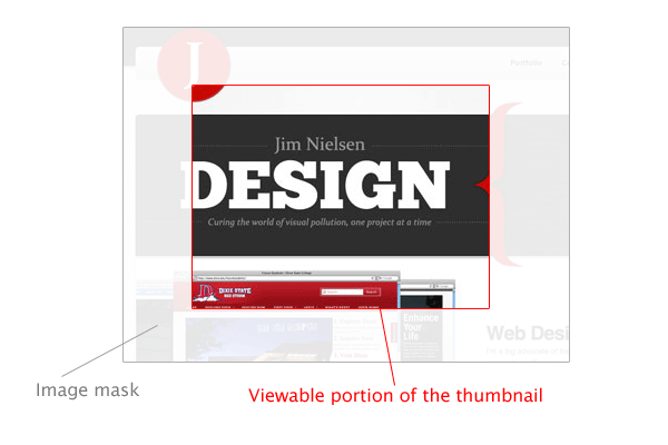 thumbnail positioned in the center