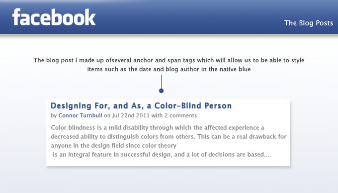 webdesigntuts Facebook app blog posts