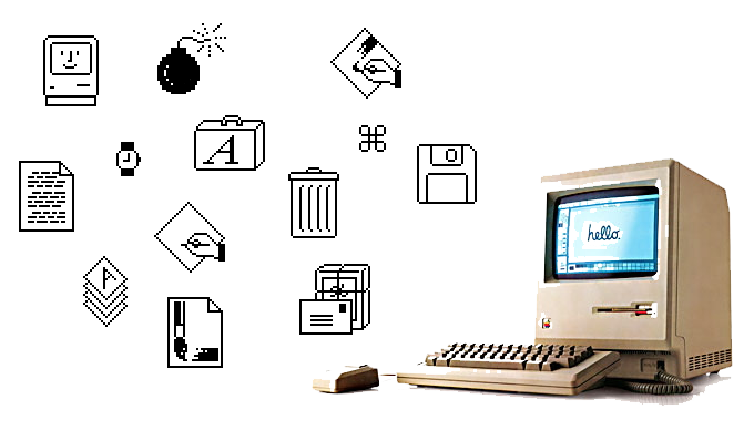 original icons from the apple macintosh