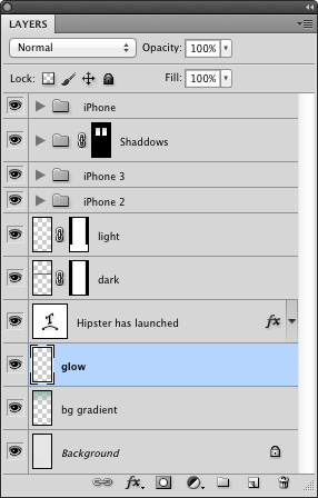 Glow layer positioning
