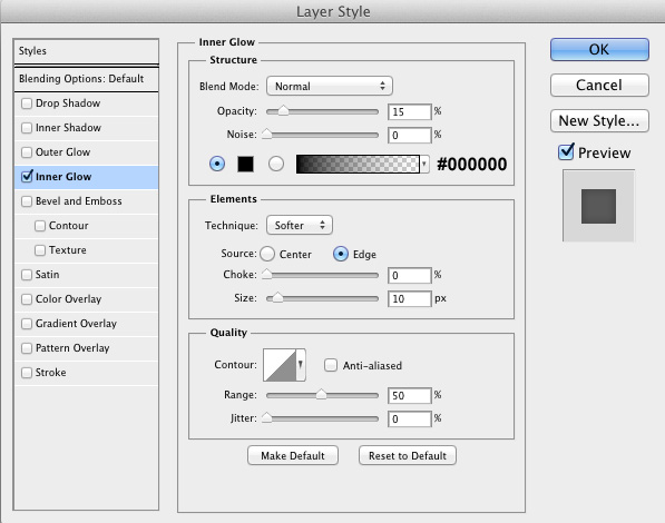 Layer styles for the mask