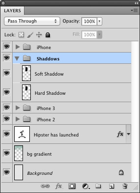 Shaddow layers in panel