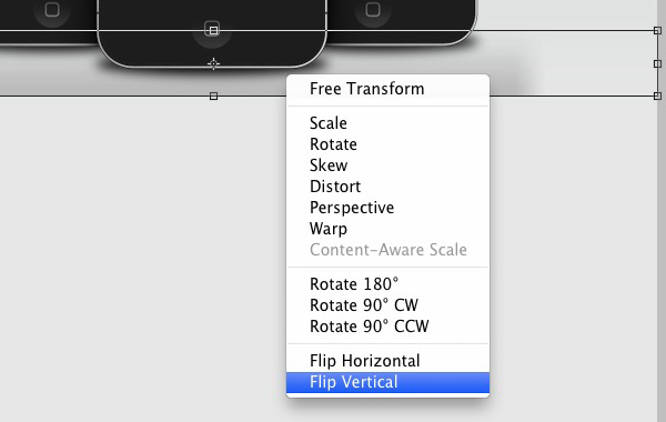 Right-click, flip vertical