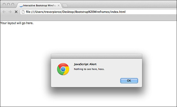 Web browser with Javascript alert box open