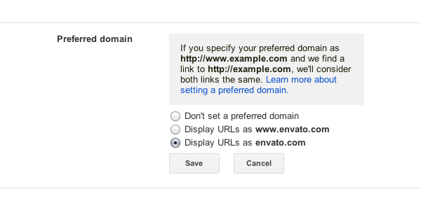 Preferred Domain