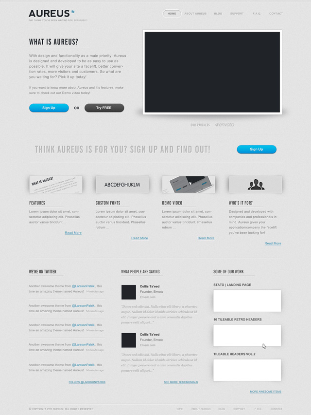 Aureus Landing Page