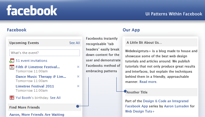 facebook app Design principles think consistent