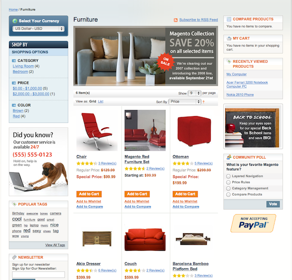 Category page