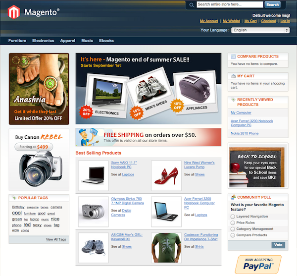 Home Page screenshot