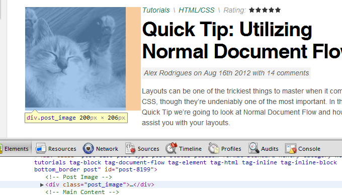 Chrome's inspect element